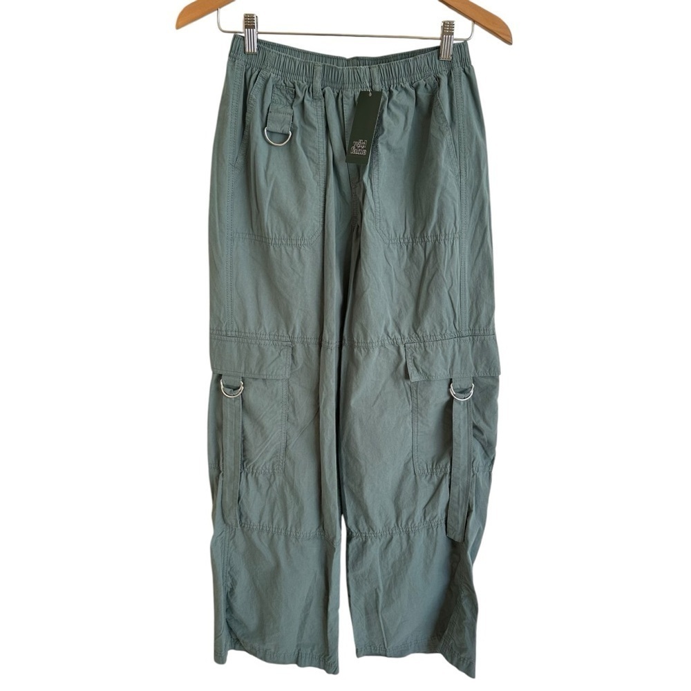 NWT Wild Fable size XS Blue Pull On High Rise Cargo Pants 100% Cotton Summer New